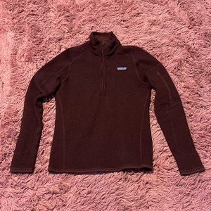 burgundy patagonia quarter zip sweatshirt